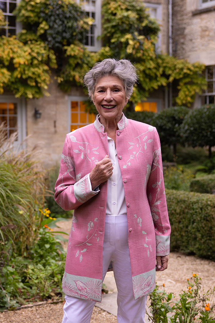 Long Nehru Jacket in Rococo Pink