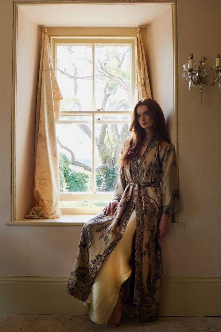 Reversible Dressing Gown in Porcini