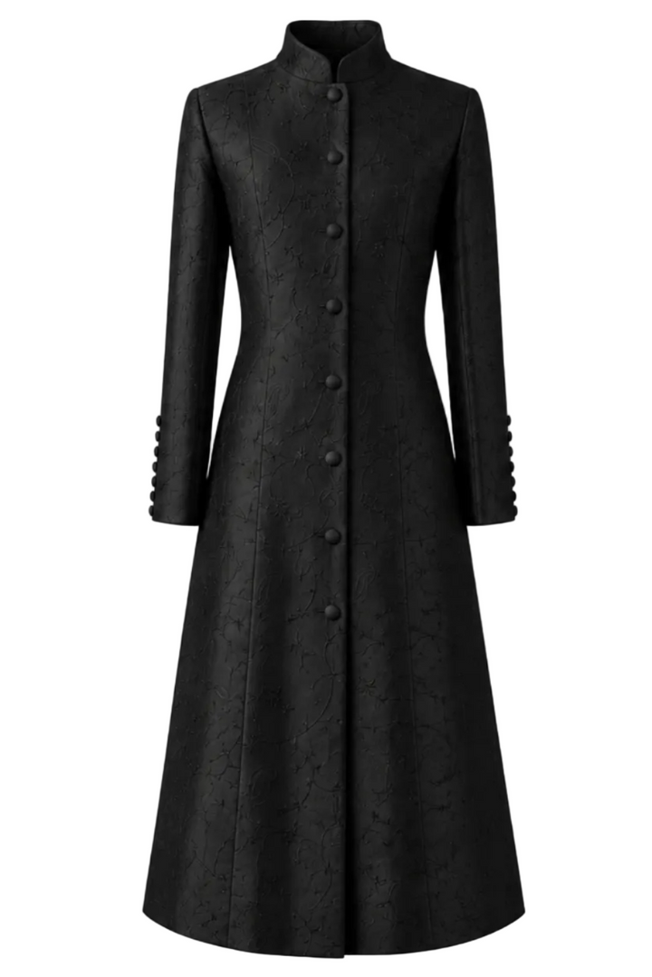 The Liberty Silk Coat Ottoman Black
