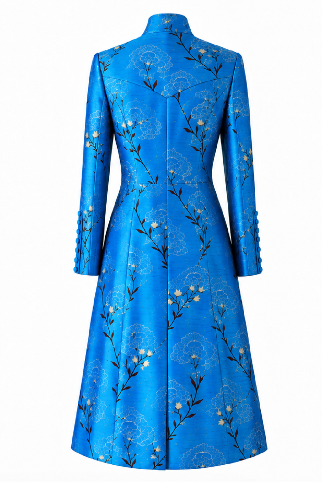 The Liberty Silk Coat in Brilliant Turquoise
