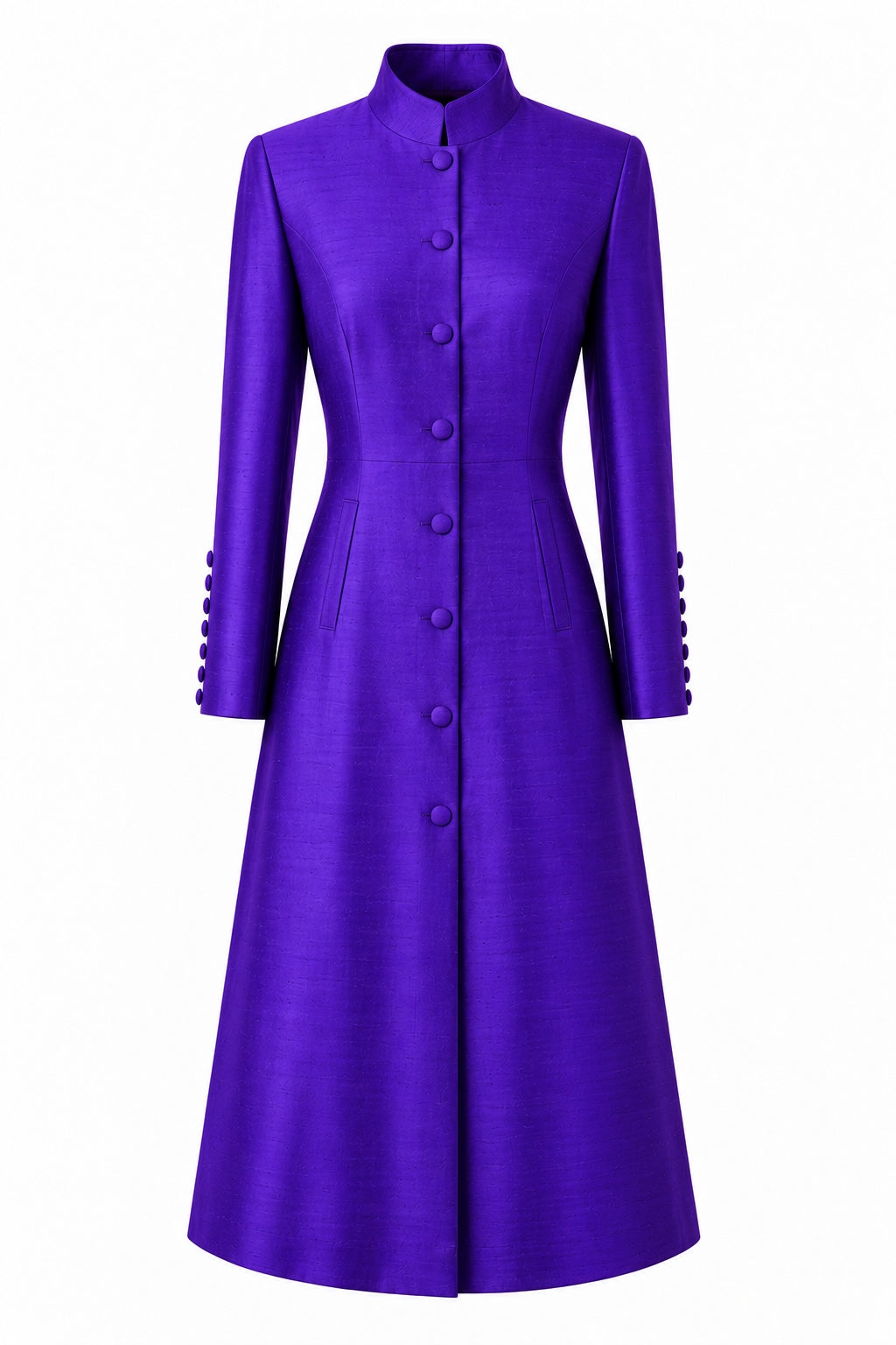 The Liberty Silk Coat in Deep Violet
