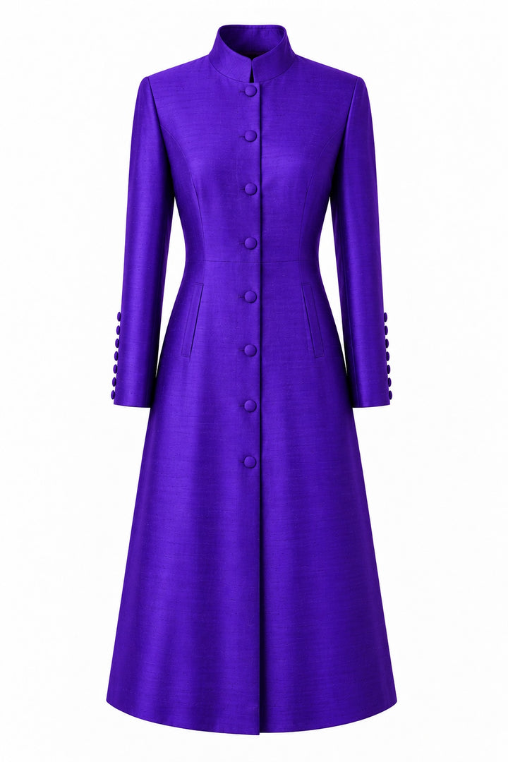 The Liberty Silk Coat in Deep Violet