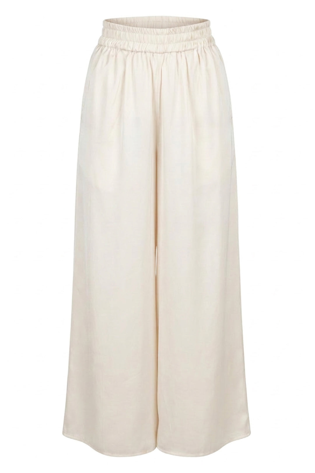 Silk Palazzo Pants in Ivory