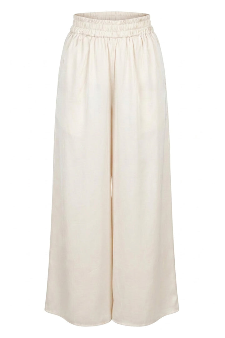 Silk Palazzo Pants in Ivory