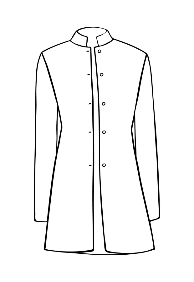 Long Nehru Jacket in Liquorice - Sale