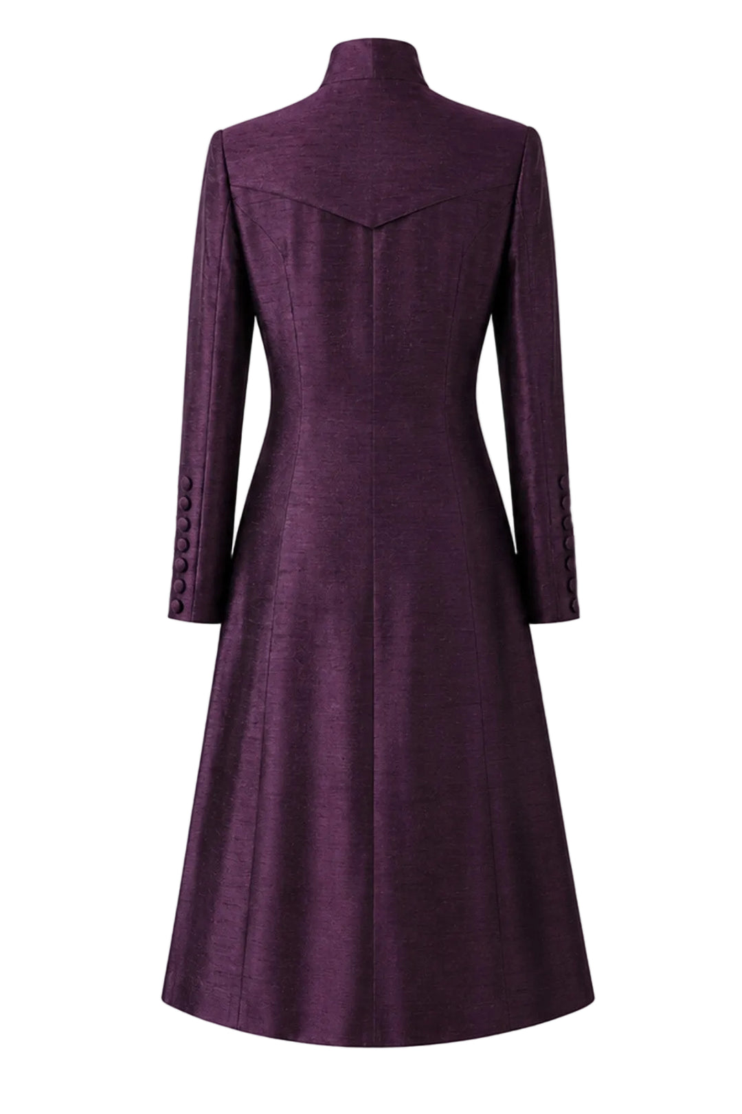 The Liberty Silk Coat in Aubergine