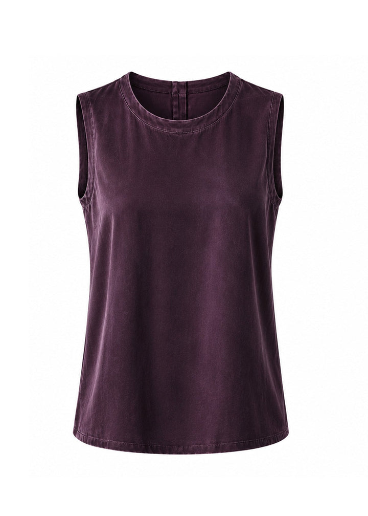 Willow Silk Top in Aubergine