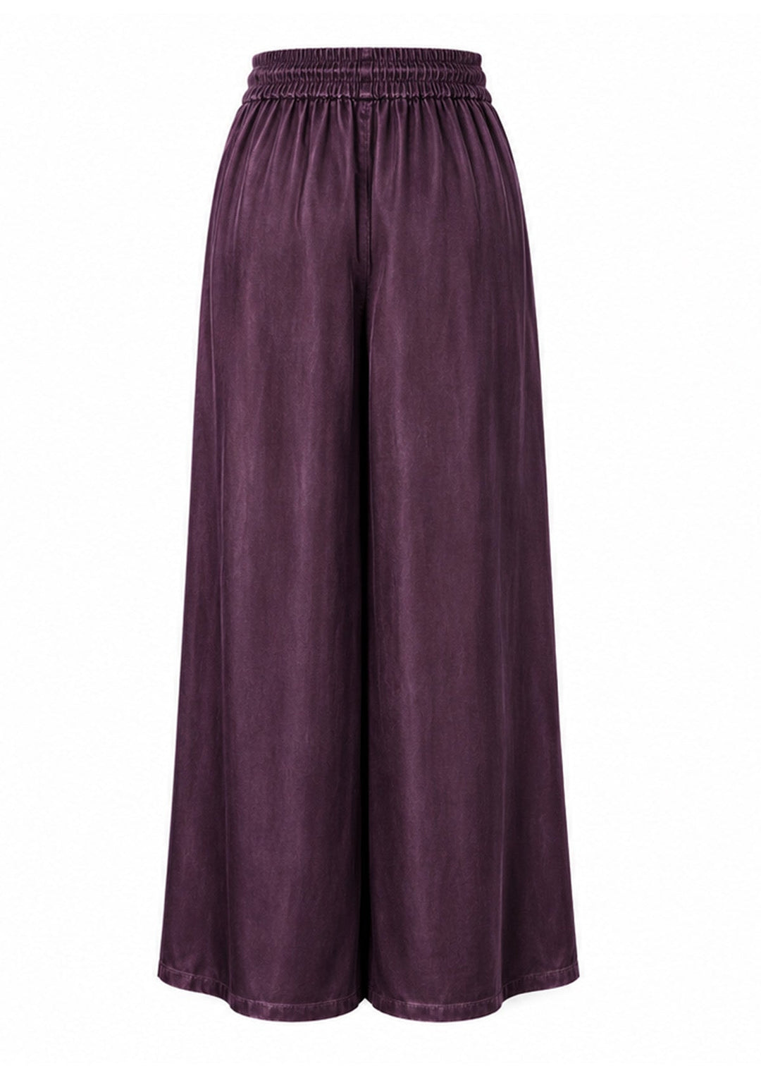 Silk Palazzo Pants in Aubergine