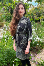 Women's black kimono jacket clearance