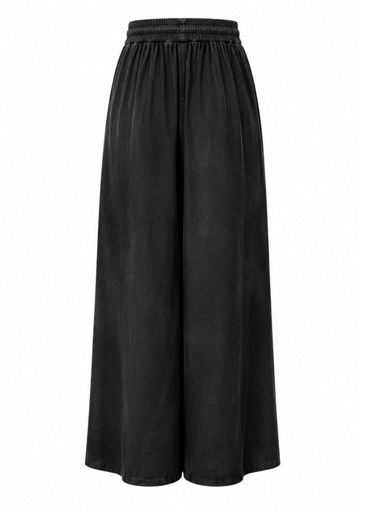 Silk Palazzo Pants in Noir
