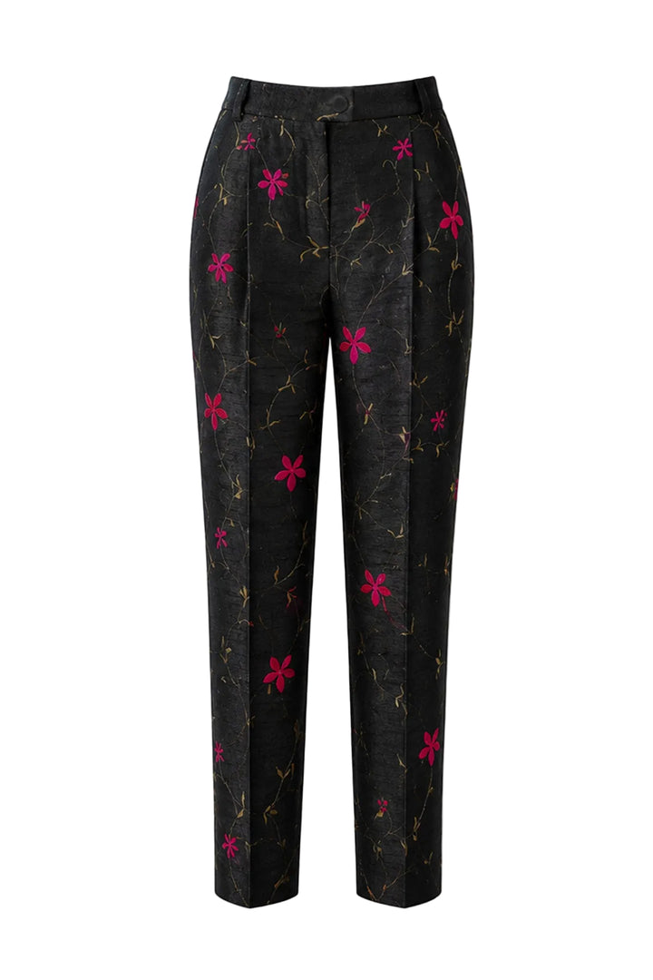 Atelier Silk Trousers in Zardozi Black