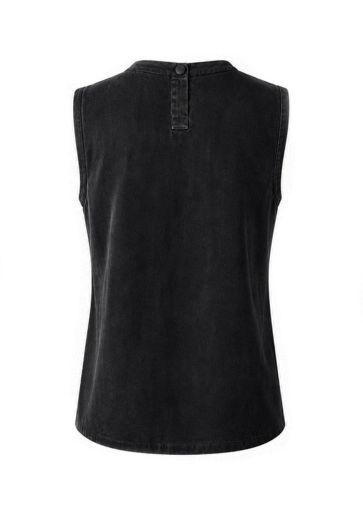 Willow Silk Top in Noir