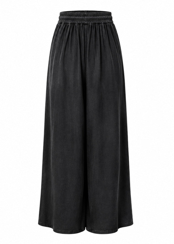Silk Palazzo Pants in Noir