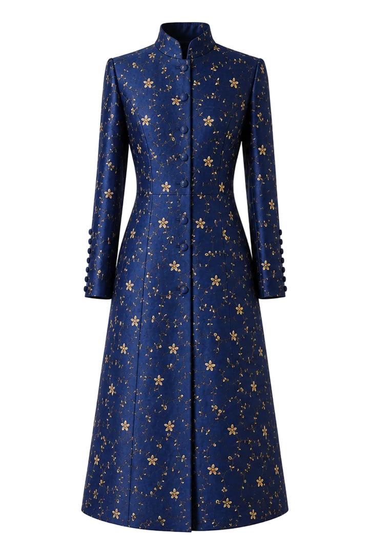 The Liberty Silk Coat in Royal