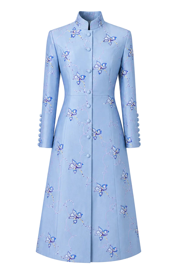 The Liberty Silk Coat in Iris