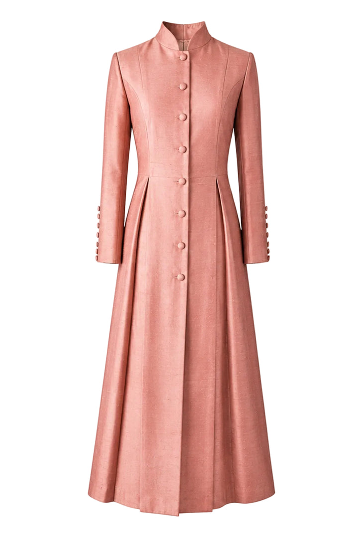 The Silk Wedding Coat in Blush