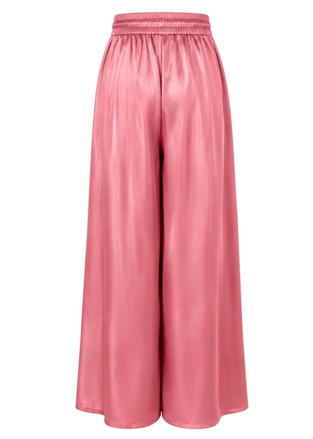 Silk Palazzo Pants in Blush Rose