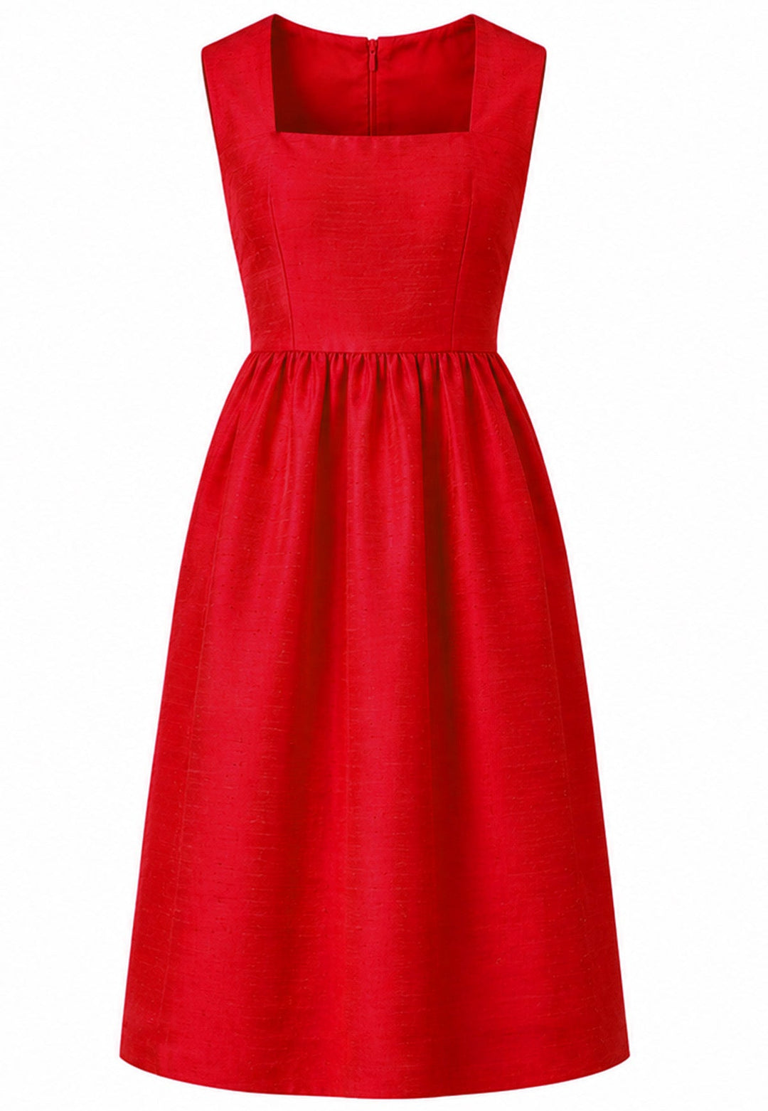Lucie Silk Dress in Scarlet