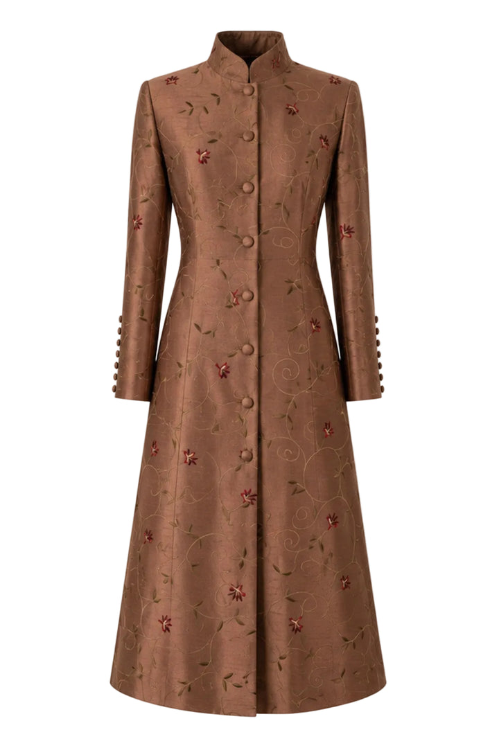 The Liberty Silk Coat in Raphaelite Brown