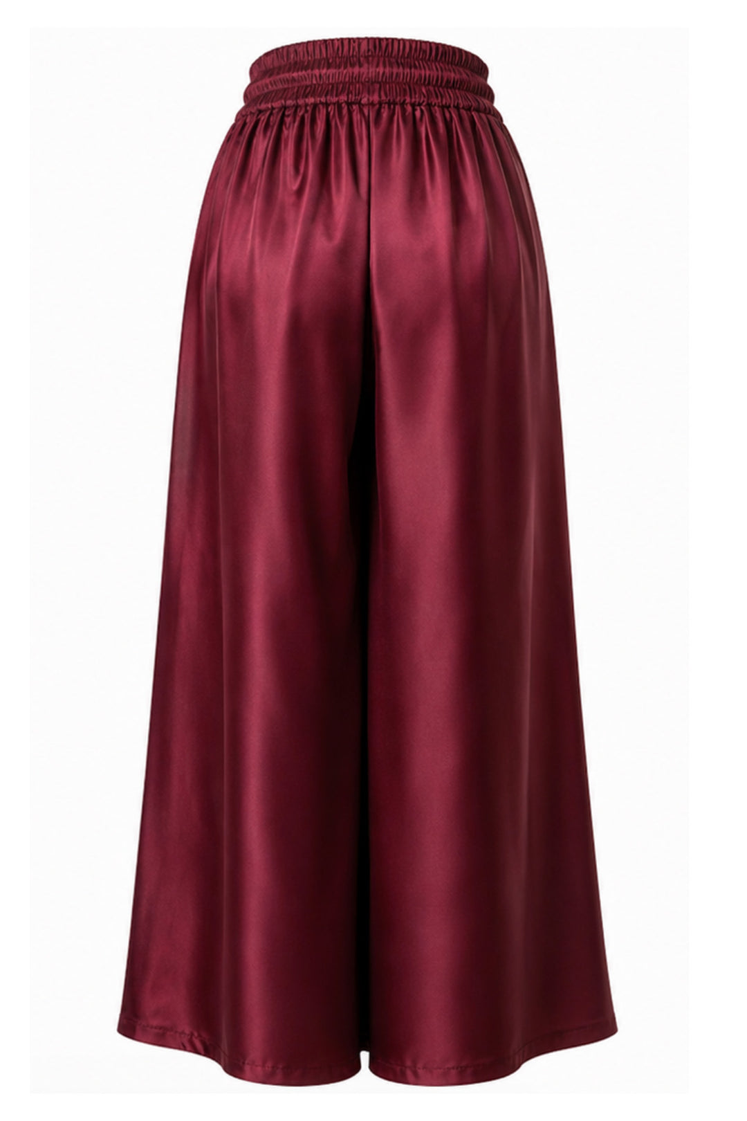 Silk Palazzo Pants in Dark Cherry