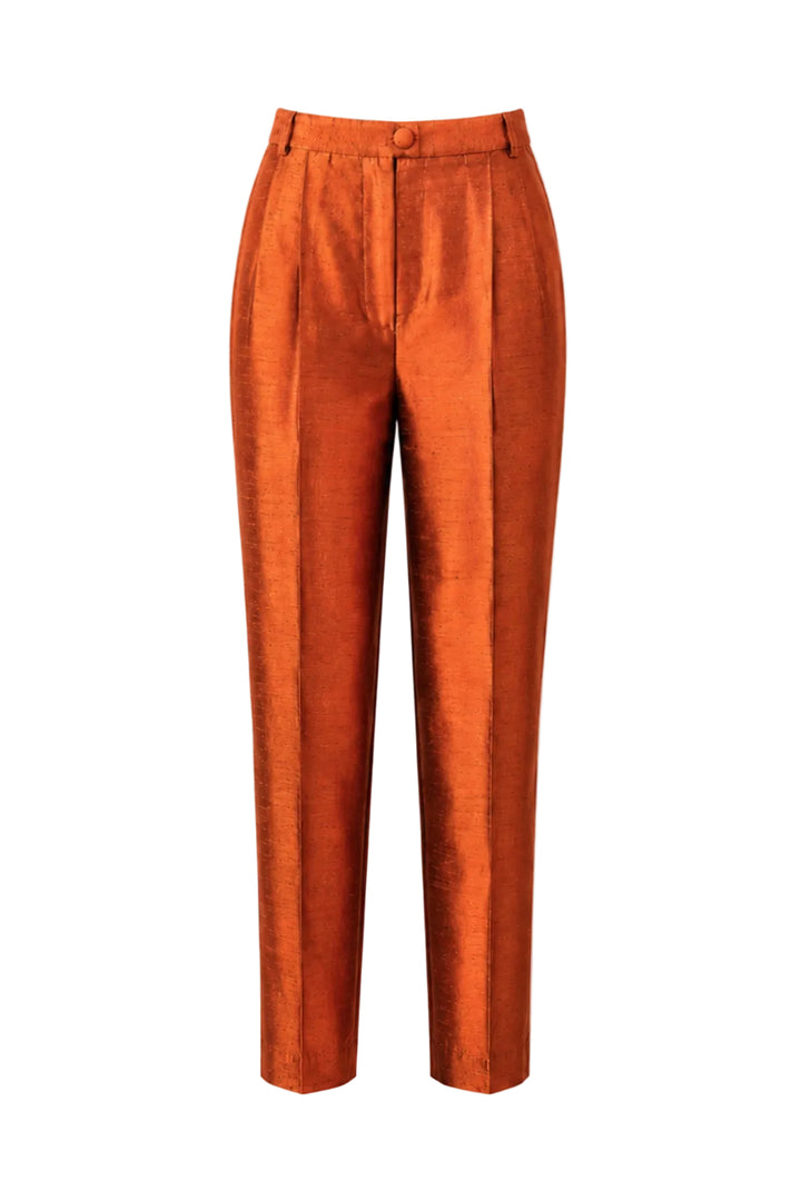 Atelier Silk Trousers in Burnt Orange