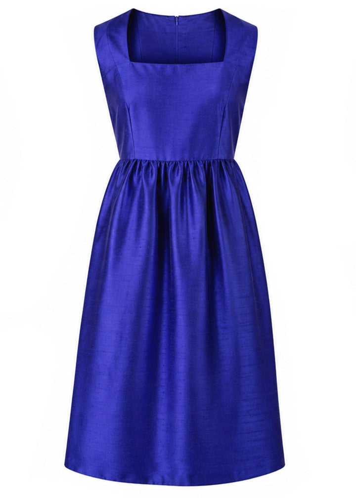 Lucie Silk Dress in Raw Cobalt