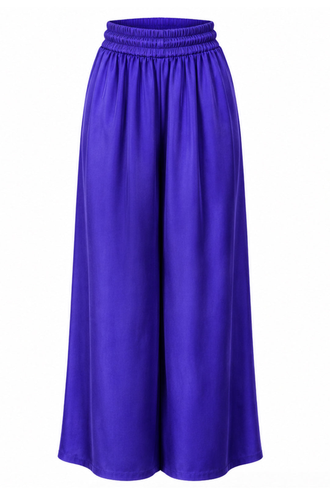 Silk Palazzo Pants in Cobalt Blue