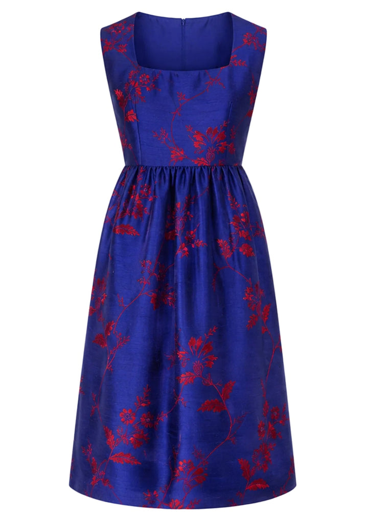 Lucie Silk Dress in French Cobalt