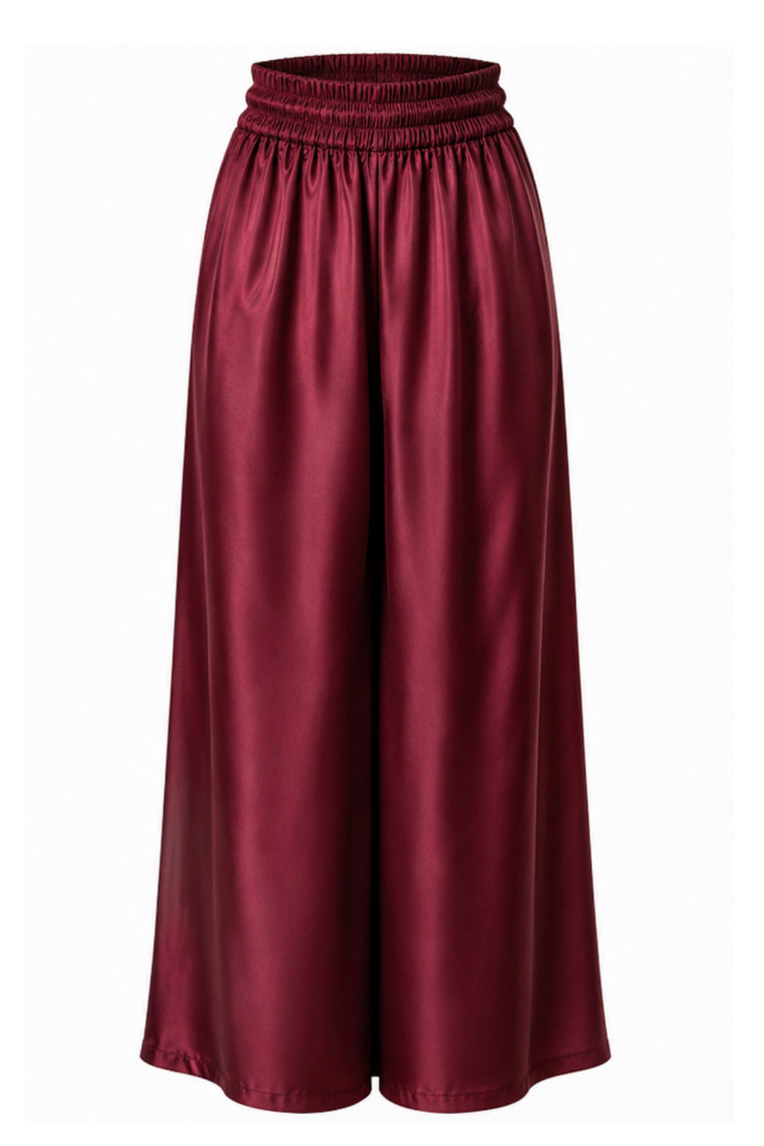 Silk Palazzo Pants in Dark Cherry
