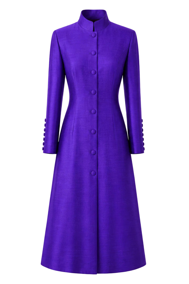 The Liberty Silk Coat in Deep Violet