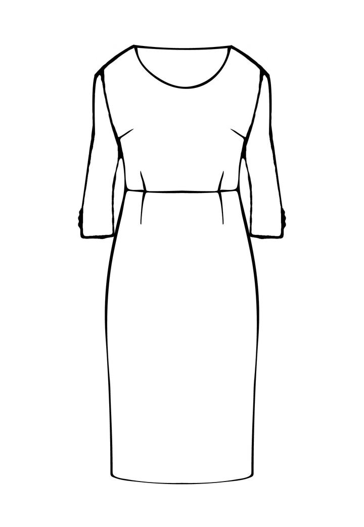 Sophia Dress In Zardozi Black - Round Neck