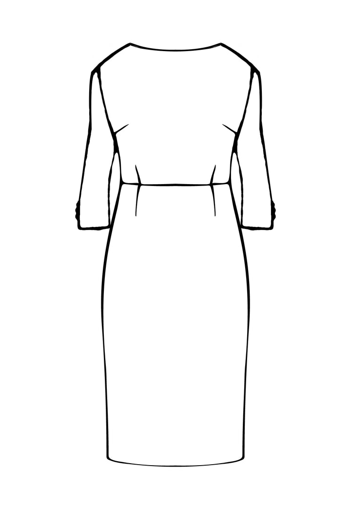 Sophia Dress in Zardozi Black - Bateau Neck