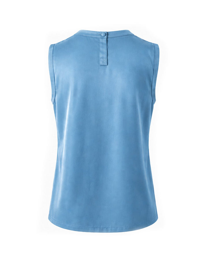 Willow Silk Top in Dusty Blue