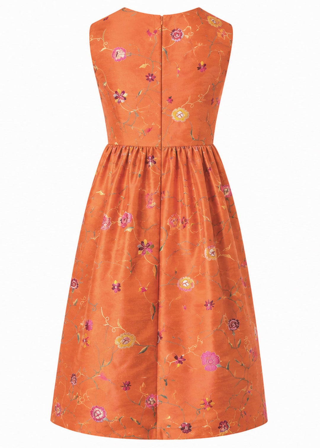 Lucie Silk Dress in Atomic Coral