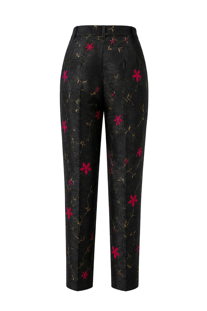 Atelier Silk Trousers in Zardozi Black