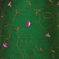 green floral fabric in silk sample