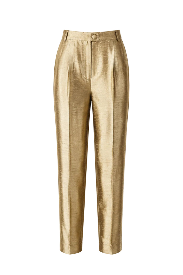 Atelier Silk Trousers in Oyster Gold
