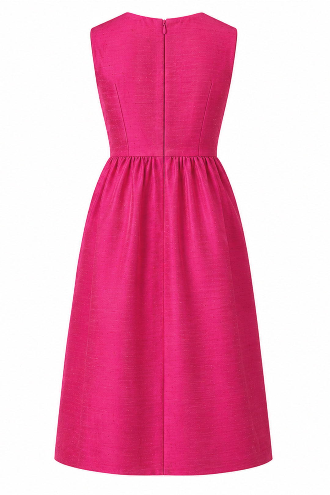 Lucie Silk Dress in Hot Pink