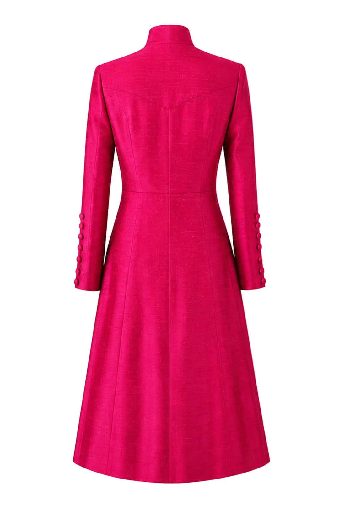 The Liberty Silk Coat in Hot Pink