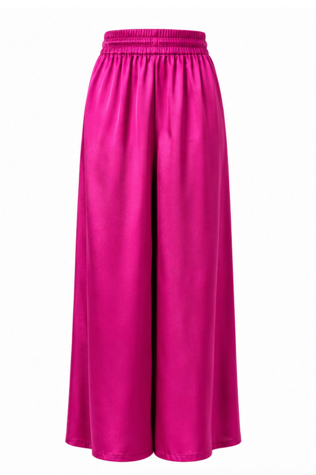 Silk Palazzo Pants in Electric Pink