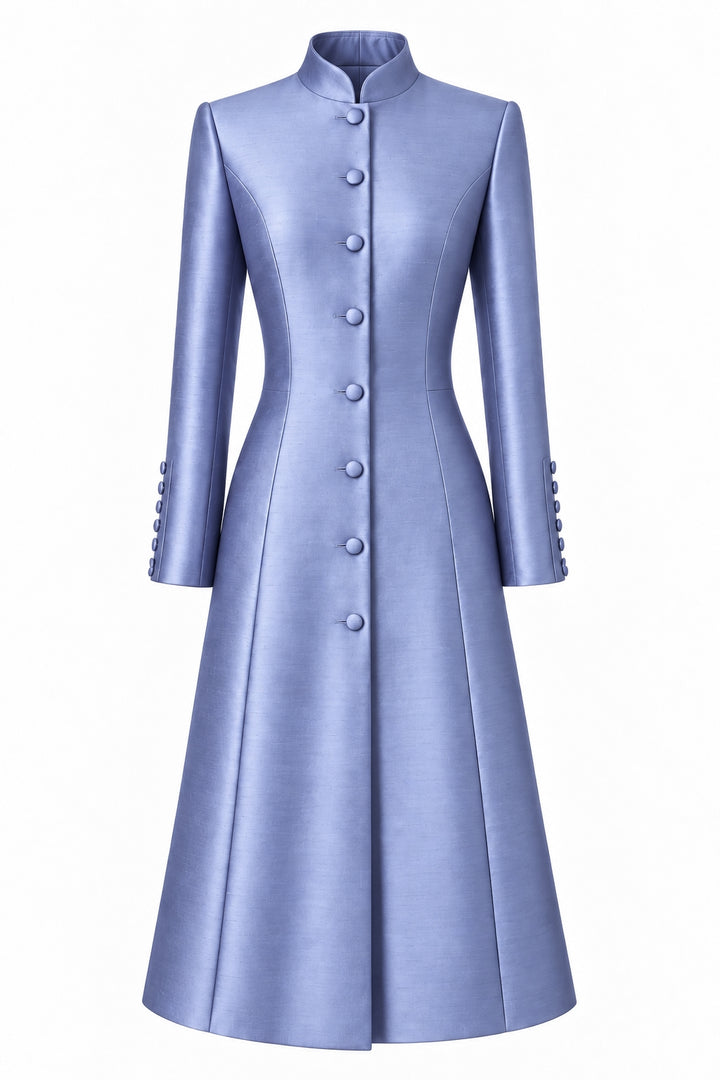 The Liberty Silk Coat in Lavender Silk