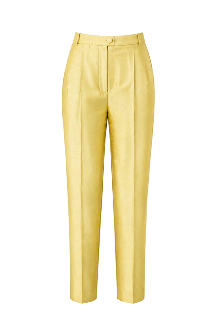 Atelier Silk Trousers in Lemon Yellow
