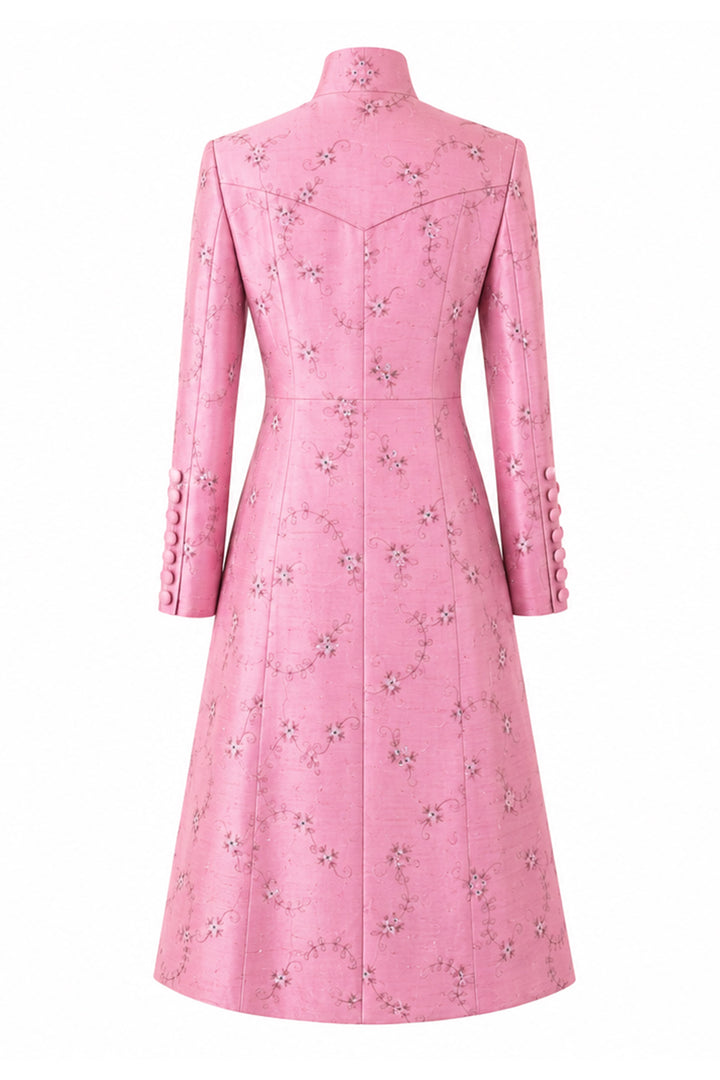 The Liberty Silk Coat in Vintage Rose