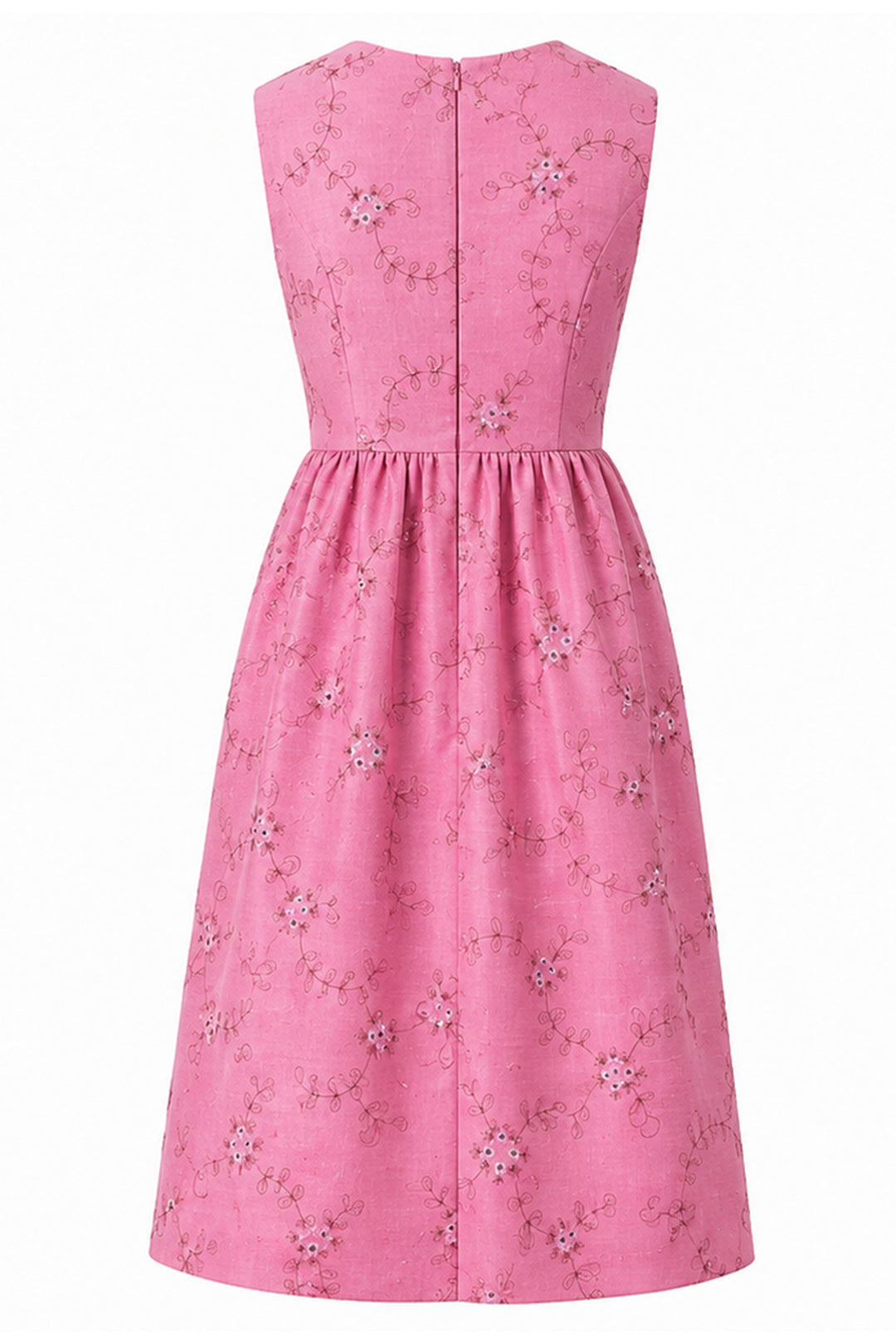 Lucie Silk Dress in Vintage Rose