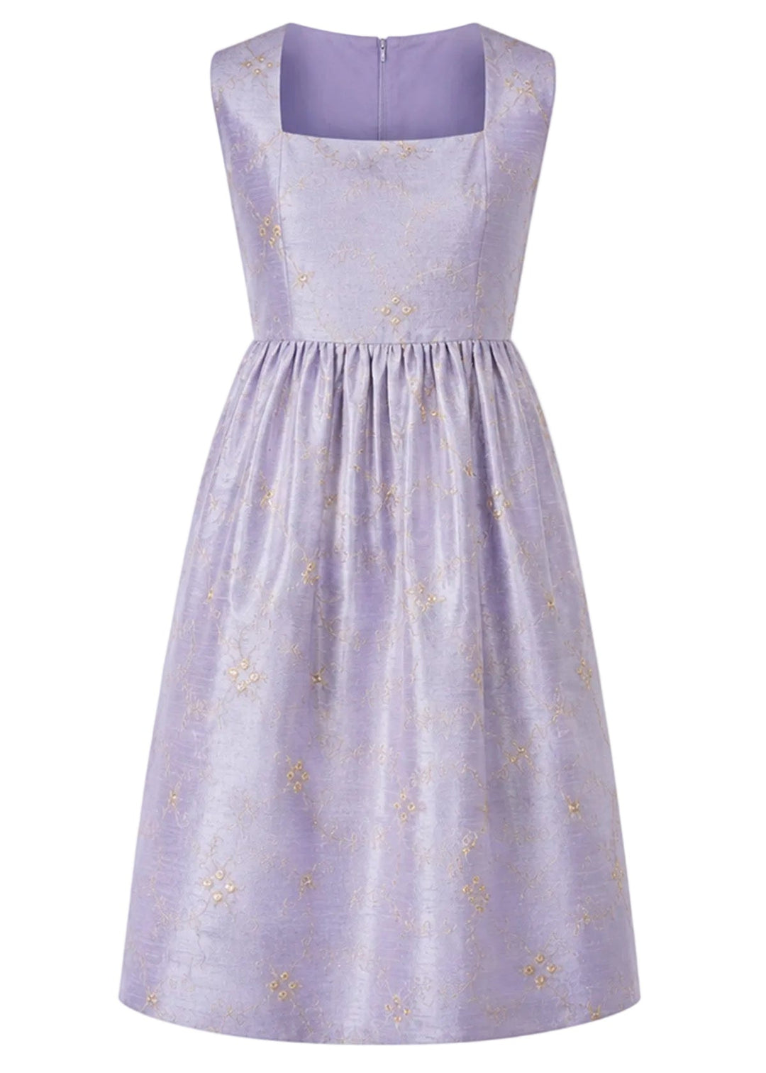 Lucie Silk Dress in Lilac Lace