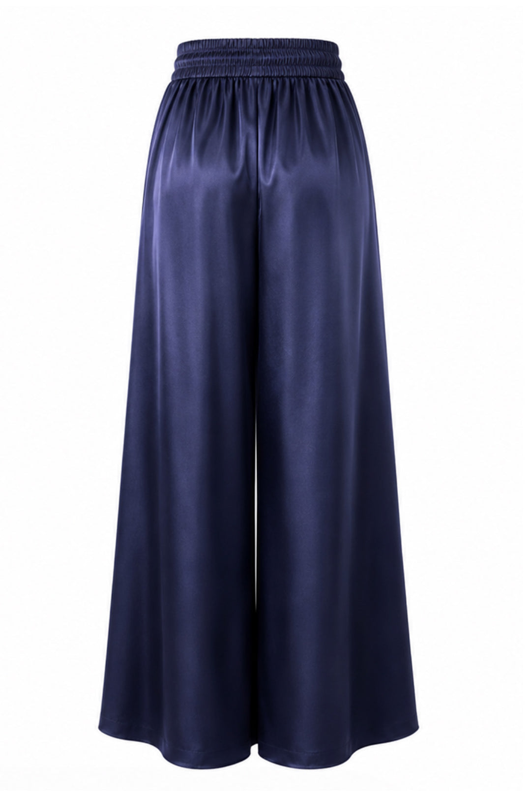 Silk Palazzo Pants in Navy