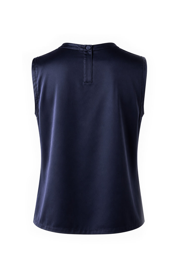Willow Silk Top in Navy