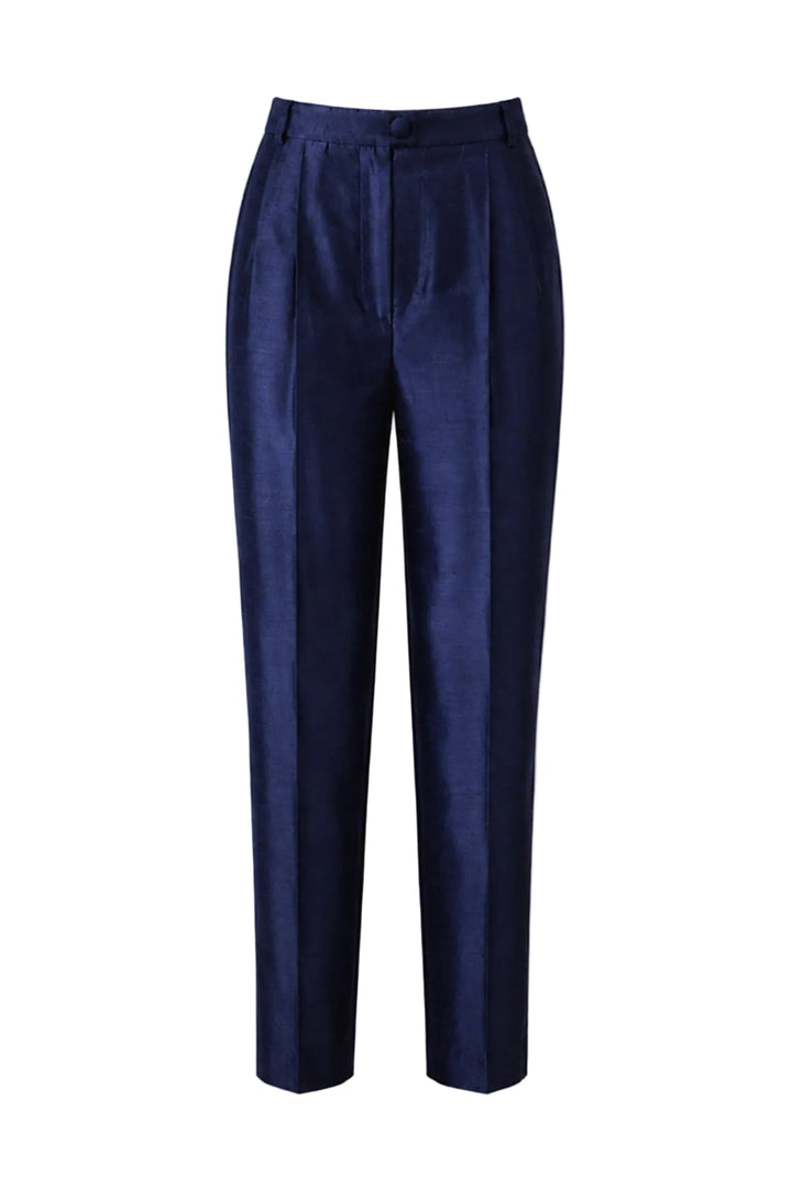 Atelier Silk Trousers in Midnight Blue