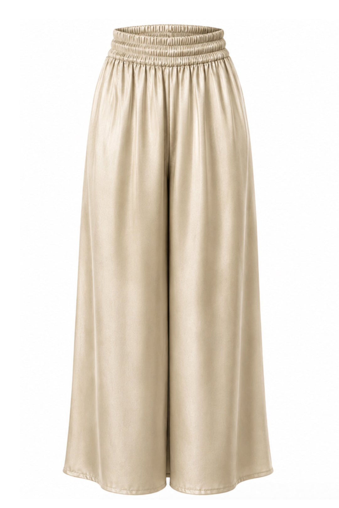 Silk Palazzo Pants in Champagne