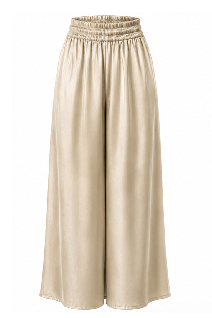 Silk Palazzo Pants in Champagne